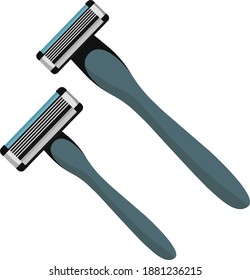 Sharp razors ,illustration, vector on white background.