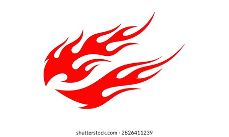 Sharp red flame graphics ideal for car decals and racing wraps.