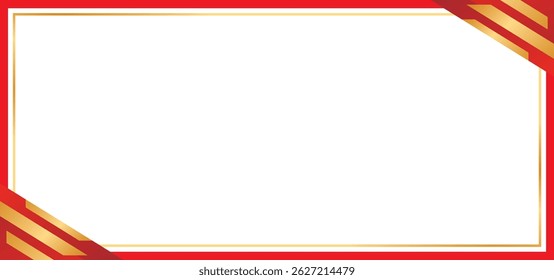 A sharp red and gold frame on a white background