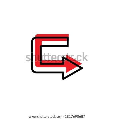 Sharp right turn flat icon. Design template vector