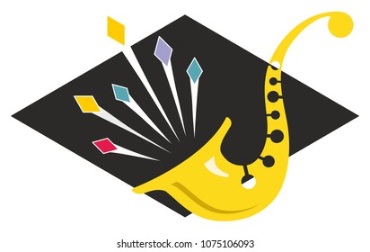 Sharp Saxophone stylized music logo