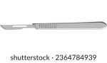 Sharp Scalpel illustration. A white scalpel vector art illustration.Vector Isolated Illustration of a Scalpel