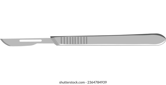 Sharp Scalpel illustration. A white scalpel vector art illustration.Vector Isolated Illustration of a Scalpel