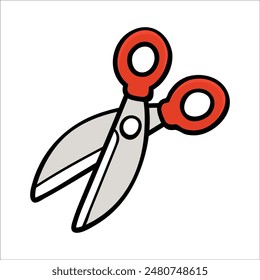 A Sharp Scissor Icon Design Vector on a White Background