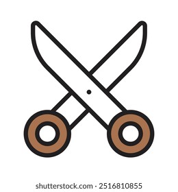 Un icono de tijera afilado, utilizado para cortar y fabricar