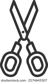 Sharp Scissors Icon Depicting Precision Cutting, Perfect for Office and Craft Concepts