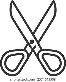 Sharp Scissors Icon Depicting Precision Cutting, Perfect for Office and Craft Concepts