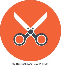 Sharp Scissors Icon Depicting Precision Cutting, Perfect for Office and Craft Concepts