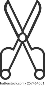 Sharp Scissors Icon Depicting Precision Cutting, Perfect for Office and Craft Concepts