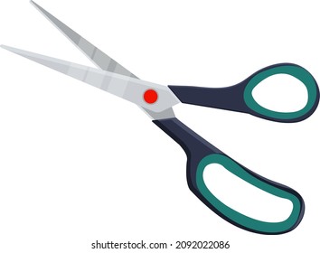 Sharp scissors, illustration, vector on a white background.