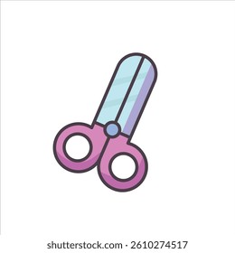 Sharp Scissors Stylized and Editable Vector Illustration for House Appliances Design Theme.