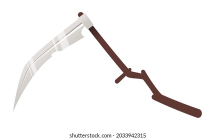 Sharp scythe - creative, modern cartoon style object