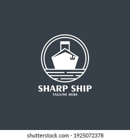 Sharp ship logo premium template for your best transportation or logistic company