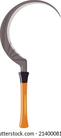 Sharp sickle, illustration, vector on a white background.