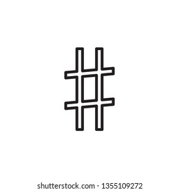 Sharp sign line vector icon. Music symbols for websites, web design, mobile app.