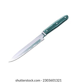 Sharp silver blades over white