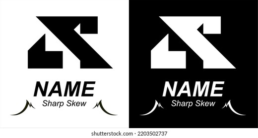 A sharp sloping building logo