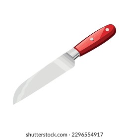 Sharp stainless steel kitchen knife icon isolated