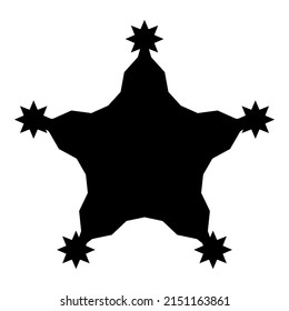 Icono plano de estrella nítida aislado en fondo blanco