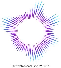 Sharp starburst explosion neon circular sound wave equalizer symbolizing loud power shockwaves and dynamic audio impacts