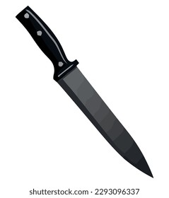 Sharp steel blade ancient dagger danger symbol over white