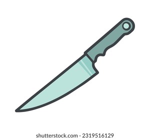 Aislamiento de cuchilla de acero afilado, icono de peligro de corte