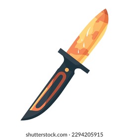 Sharp steel blade at the edge of danger isolated