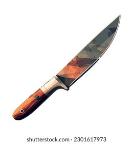 Sharp steel blade at the edge of danger isolated
