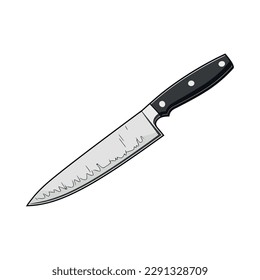 Sharp steel blade, handle with care Danger icon isolated