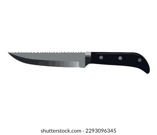 Mango de cuchilla de acero afilado del cuchillo de cocina metálico sobre blanco