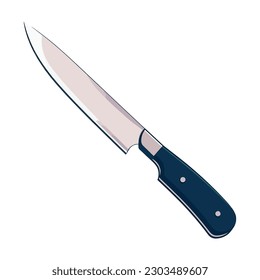 scharfe Stahlklinge mit metallischem Griff auf Weiß