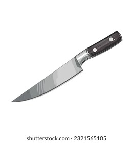 Sharp steel blade over white