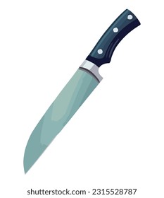Diseño de cuchillo de acero afilado sobre blanco