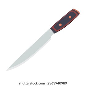 Sharp steel knife design over white