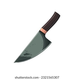 Sharp steel knife over white