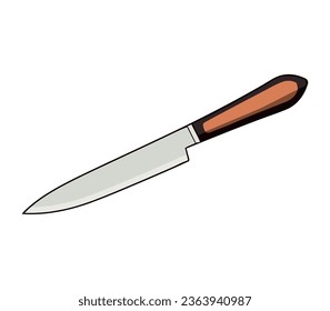 Sharp steel knife over white