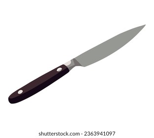 Sharp steel knife over white