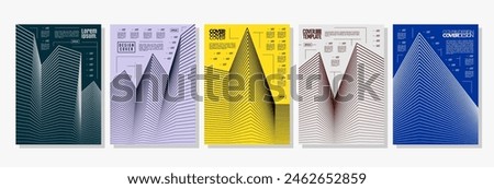 Sharp stripe blend line building tower cover design set
