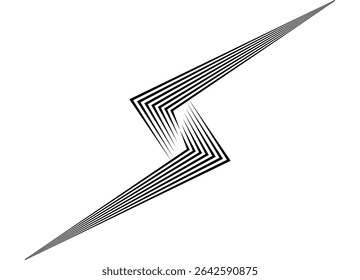 Sharp Striped vector pattern of straight black broken lines on a white background. Modern black and white vector background. Design element in retro style. Arrows