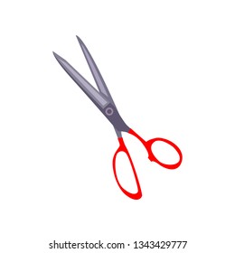 Sharp tailor scissors. Professional sewing tool. Can be used for topics like dressmaking, tailoring, needlework