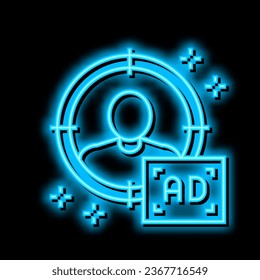sharp targeting neon light sign vector. sharp targeting illustration