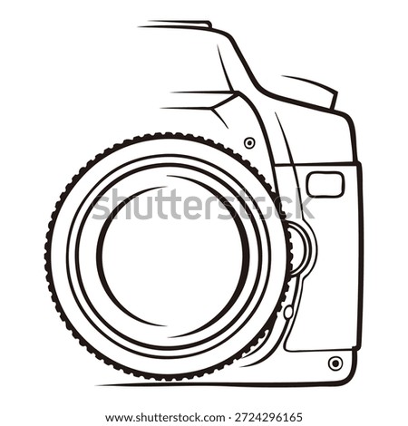 sharp thin line camera vector