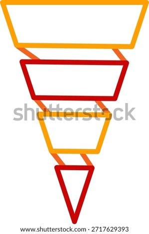 Sharp tiered funnel outline for sales process
