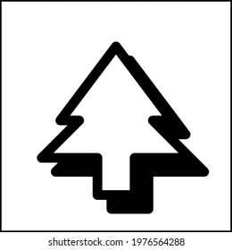 Sharp tree icon in flat design with black color and drop shadow.