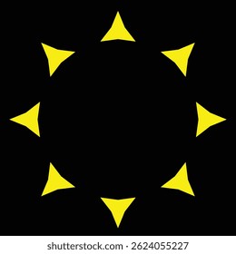Sharp Triangle Circular Frame Isolated