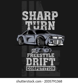 sharp turn, illustration speed car