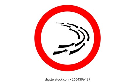 Signo de giro agudo, silueta aislada negra