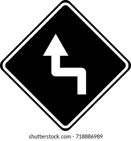 Sharp Turns Ahead Warning Sign Stock Vector (Royalty Free) 718886989 ...