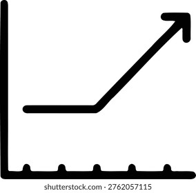 Sharp upward market breakout graph showing sudden growth and success