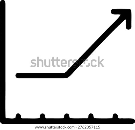 Sharp upward market breakout graph showing sudden growth and success